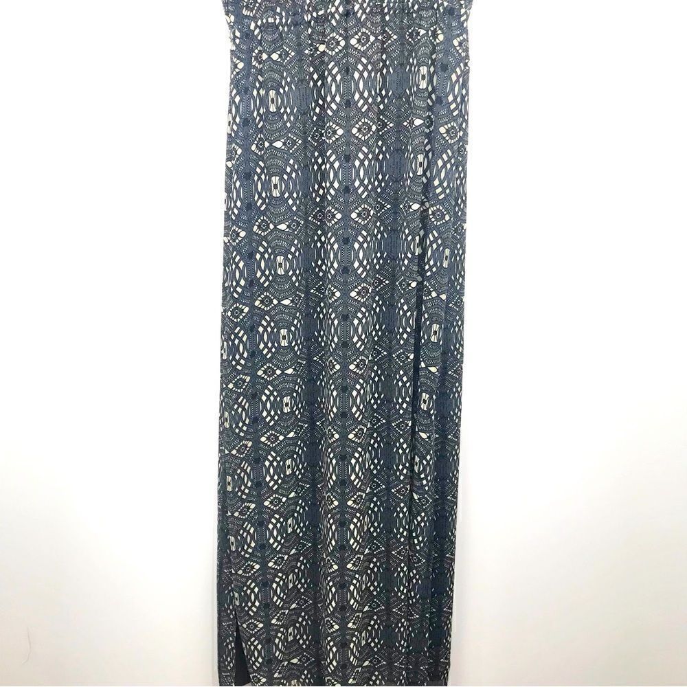 Madewell Blue Gray Geometric Lace Pattern Sleeveless Maxi Dress - Picture 4 of 14